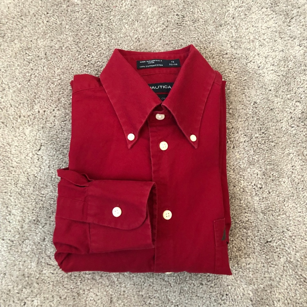 Nautica Vintage Oxford Dress Shirt Size 15 32/33
